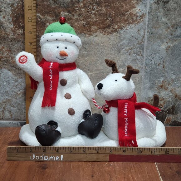 Hallmark Jingle Pals Plush Snowman Dog Musical Animated Sings Jingle Bells - Picture 8 of 13